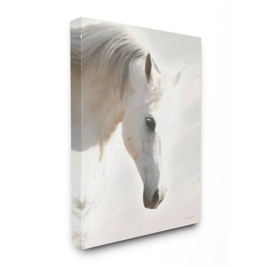Stupell Industries White Stallion Portrait Minimal Southwestern Horse Canvas Wall Art